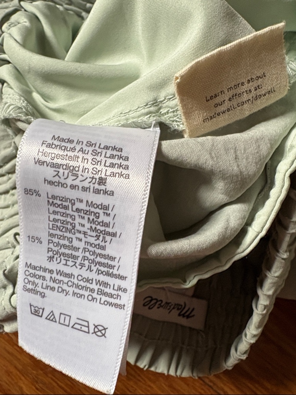Madewell women’s Light Sage Wide Leg pants - small tall - elastic waist - Picture 3 of 5
